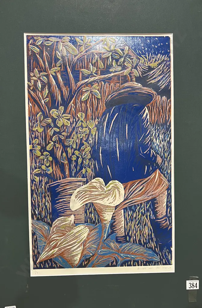 Anika van der Merwe - In the Garden - Linocut (unframed) Image 1++