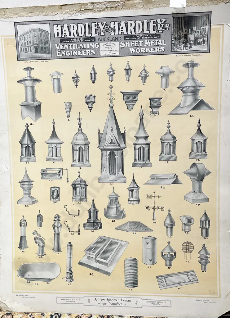 Vintage Hardley & Hardley Ltd Auckland Metal Ware Poster Image 1++