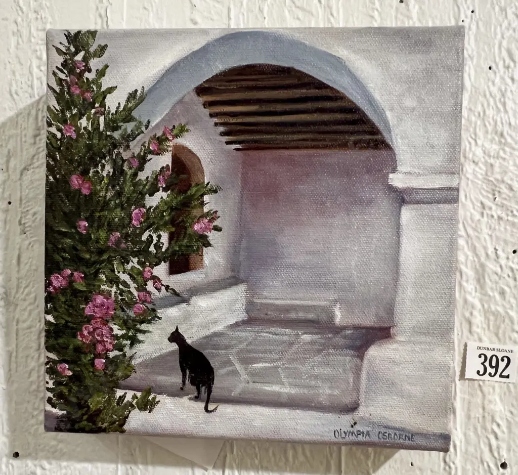 Olympia Osborne "Cats of Greece" Oil on Canvas Image 1++