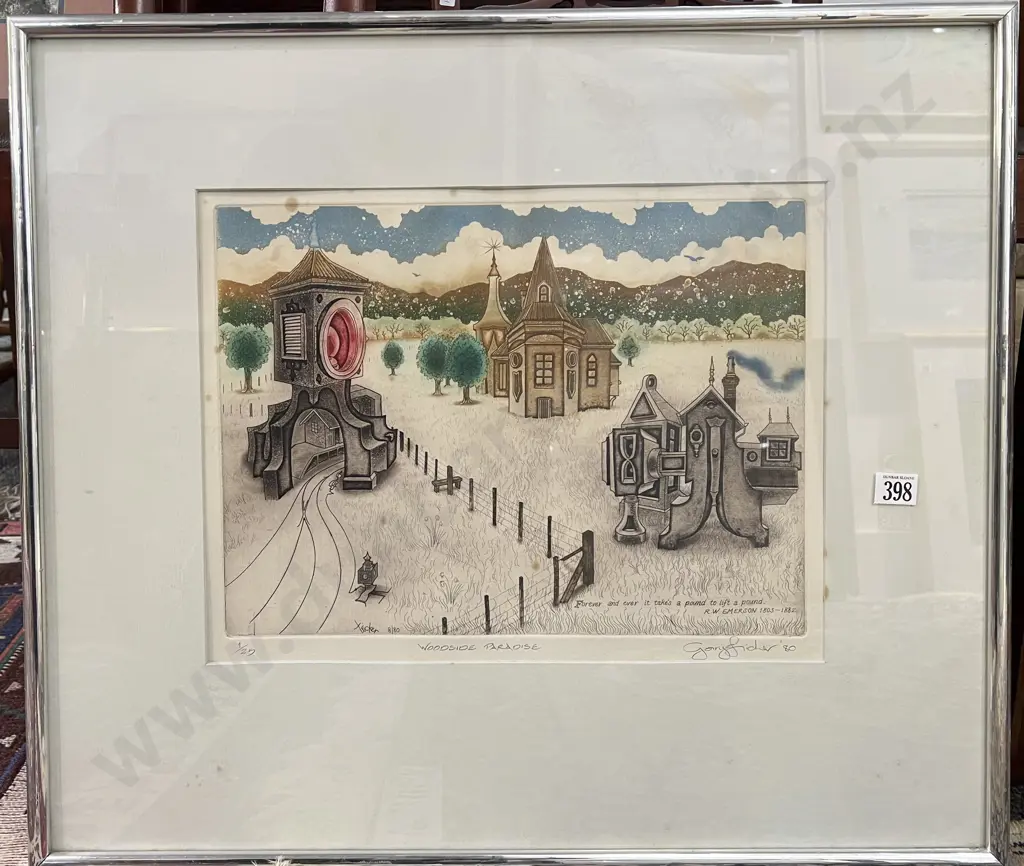 Gary Tricker (1938 - 2021) - Woodside Paradise - Etching Image 1++