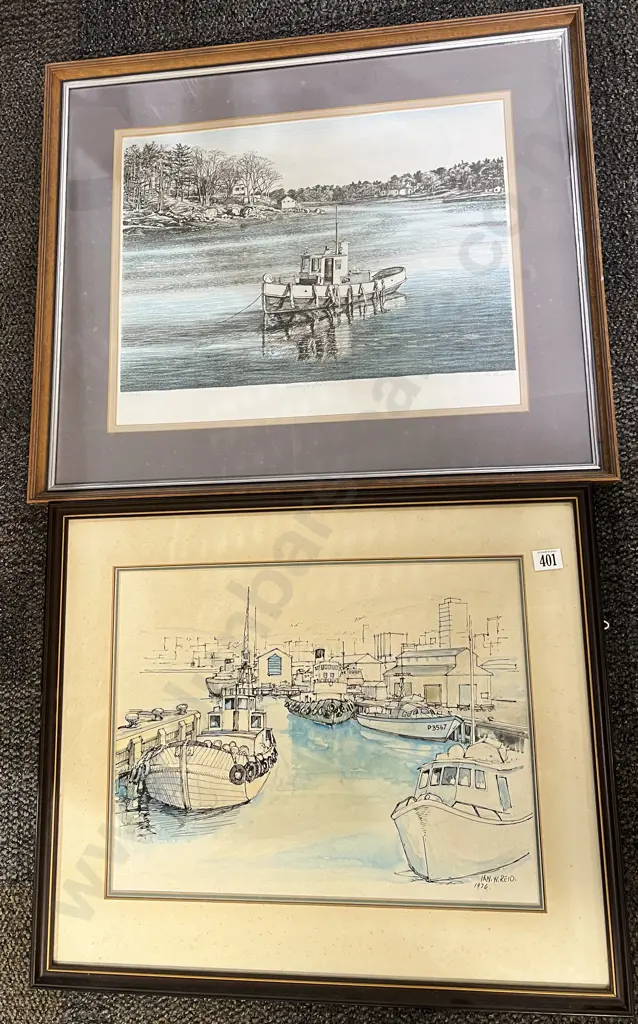 Two Dockside Study Prints Image 1++