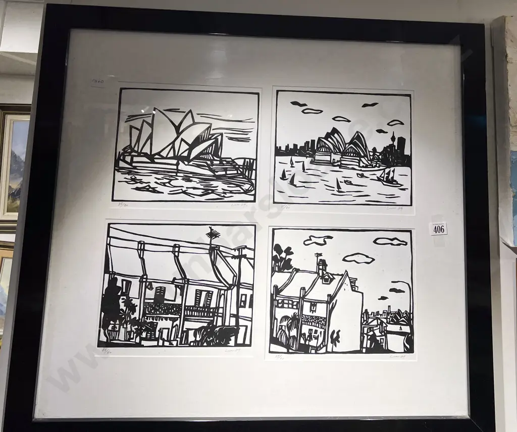 Framed Set of Four Ltd Ed Prints Signed Lee Image 1++