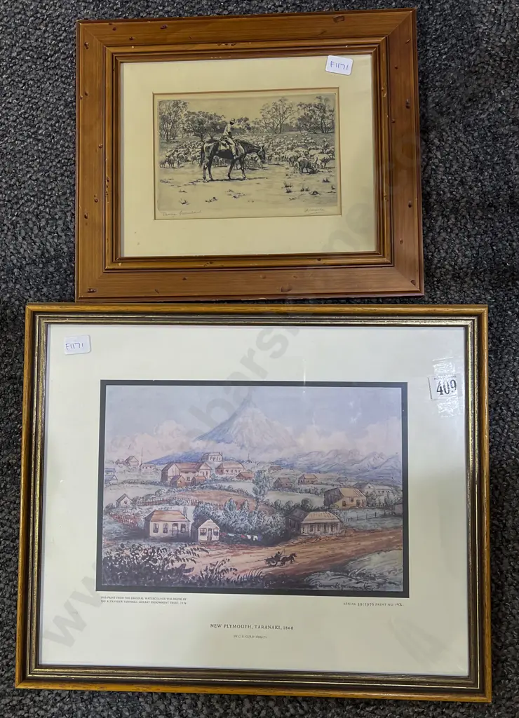 George Marler "Droving in Queensland" Etching & Other Image 1++