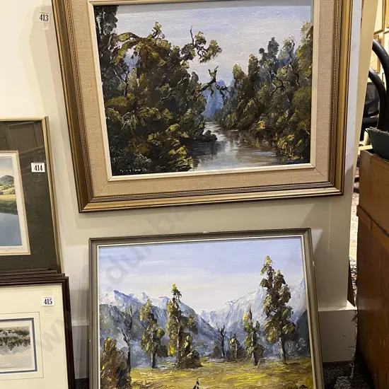 Two Oil Landscapes by Colleen Hamilton