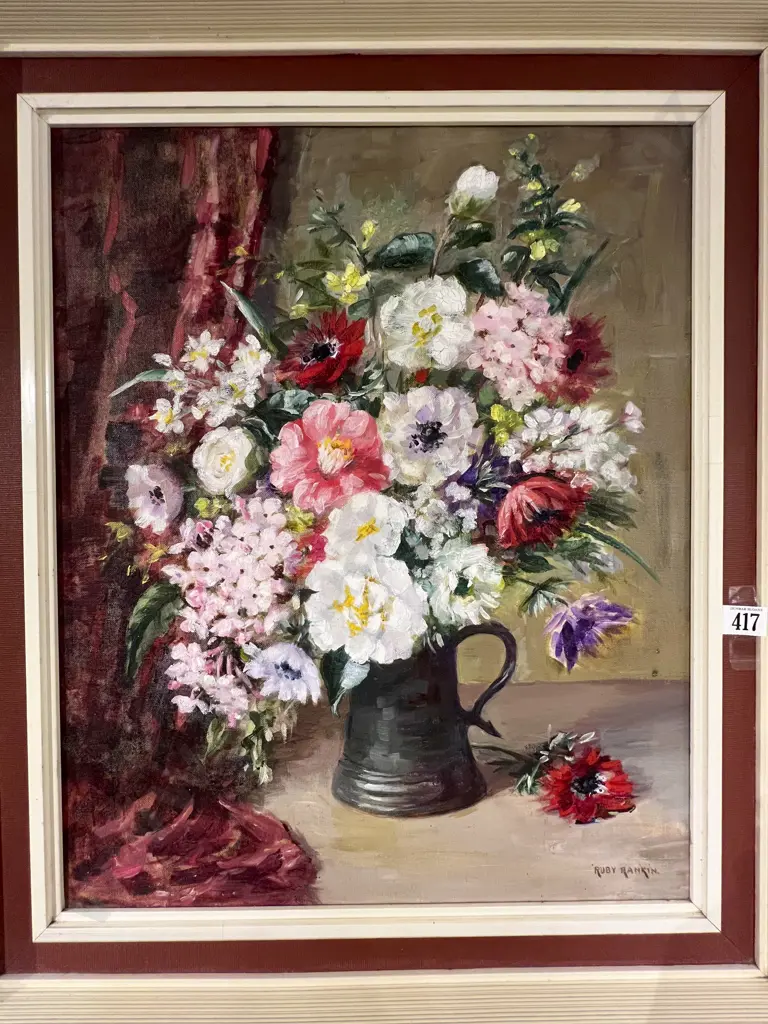 Ruby Rankin Floral Still Life Oil on Board Image 1++