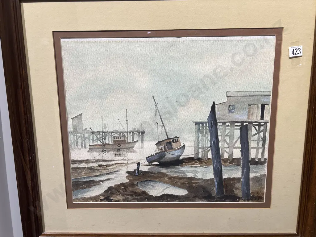 Frank Reed "Quiet Harbour" Watercolour Image 1++