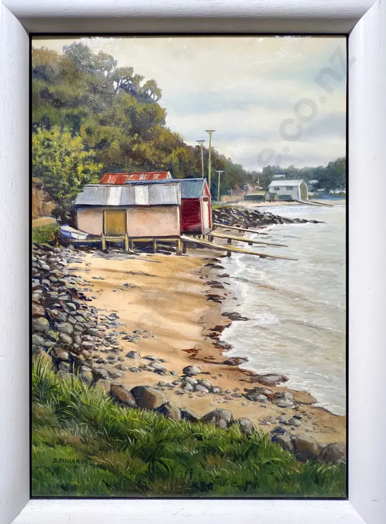 Julienne Bullen "Half Moon Bay Stewart Island" Oil on Board Image 1++
