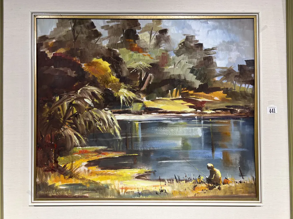 Florence M Luxford "Taupo Waters" Oil on Board Image 1++