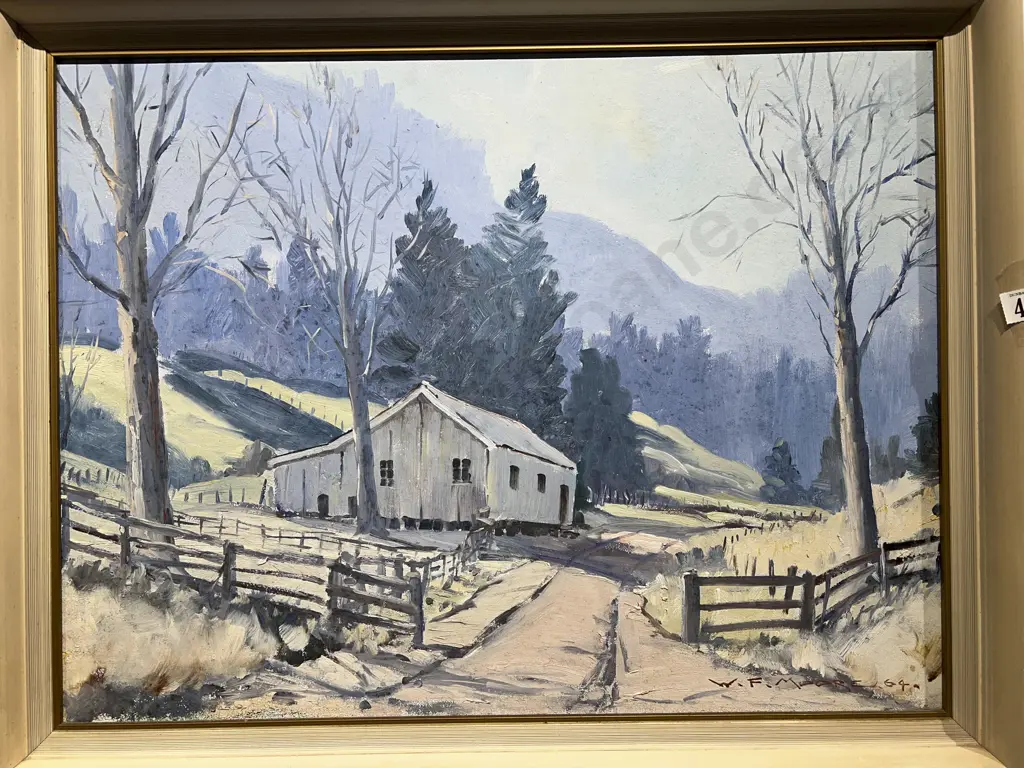 W.F. Moore Farmland Study Oil on Board Image 1++