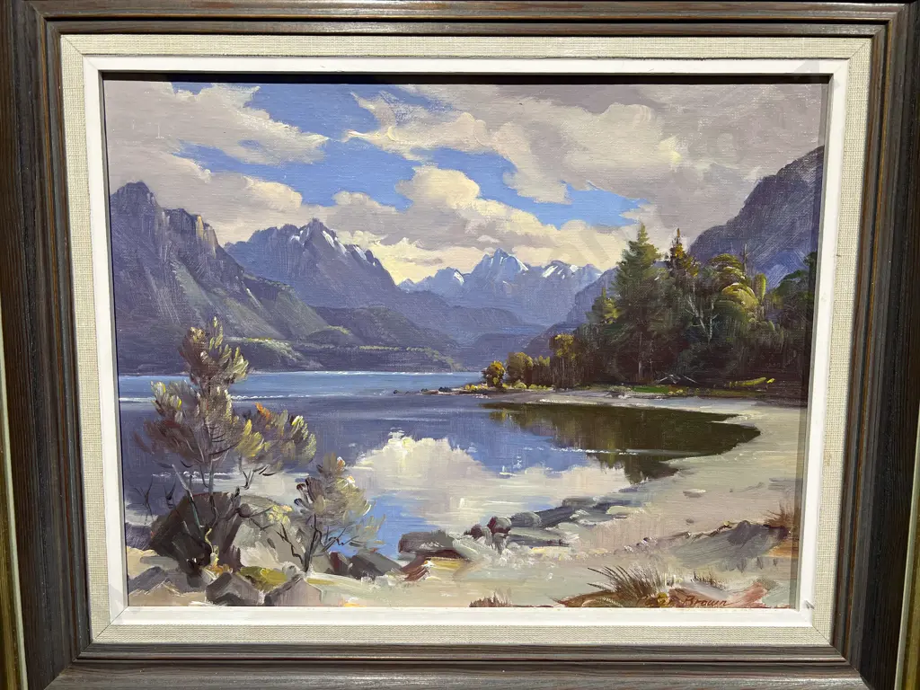Peter Brown "Lake Te Anau" Oil on Board Image 1++