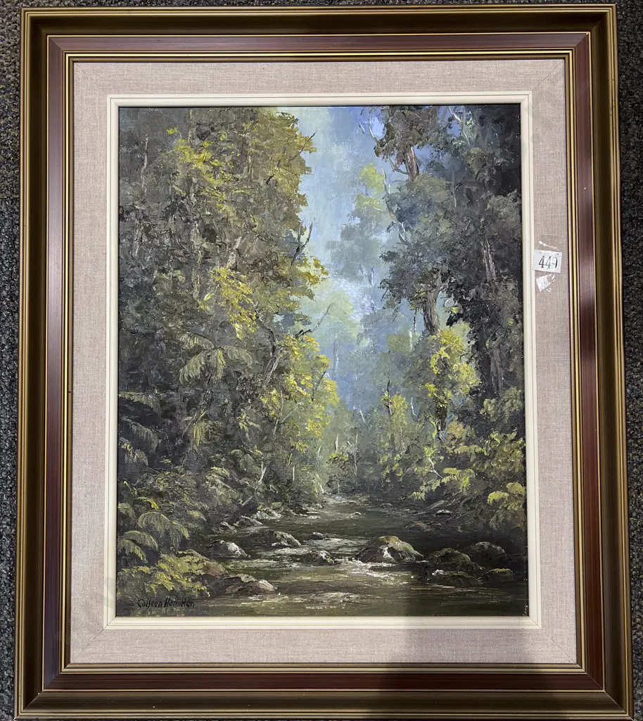 Colleen Hamilton "Bush Stream Akatarawa" Oil on Board Image 1++