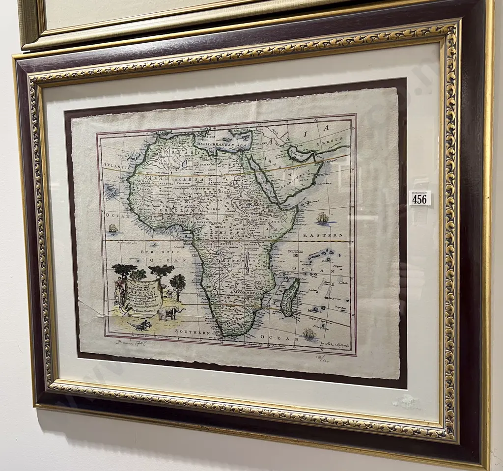E. Bowen Ltd Ed African Map Print Image 1++