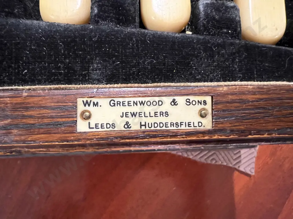 Oak Canteen of Mixed Cutlery Including Bone Handled Image 1++