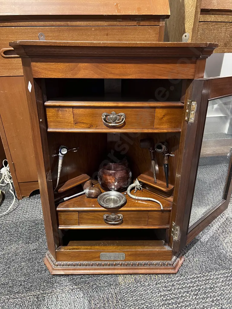 Late Victorian Walnut Smokers Corner Cabinet Image 1++