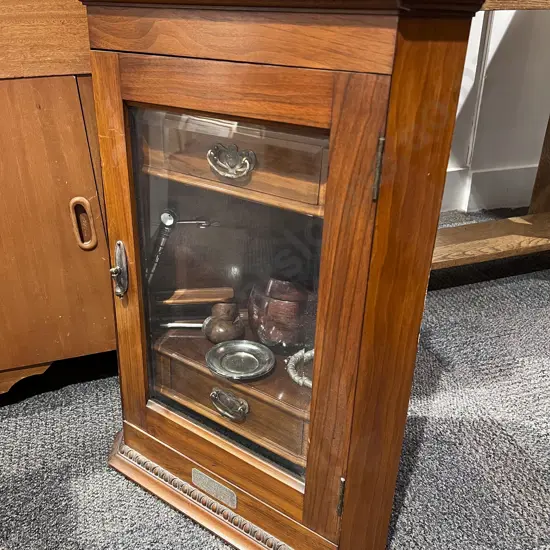 Late Victorian Walnut Smokers Corner Cabinet