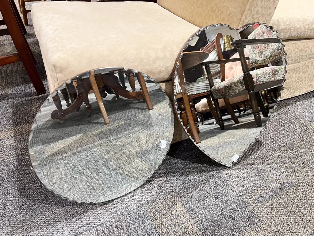 Two Bevel Edged Wall Mirrors Image 1++