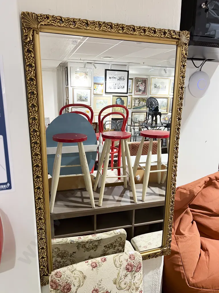 Ornate Gilt Framed Rectangular Wall Mirror Image 1++
