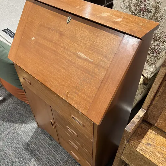 Teak Drop Front Writing Desk