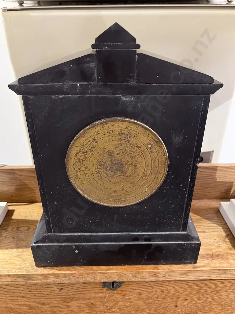 Vict. Slate Mantle Clock Image 1++