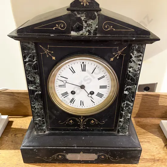 Vict. Slate Mantle Clock