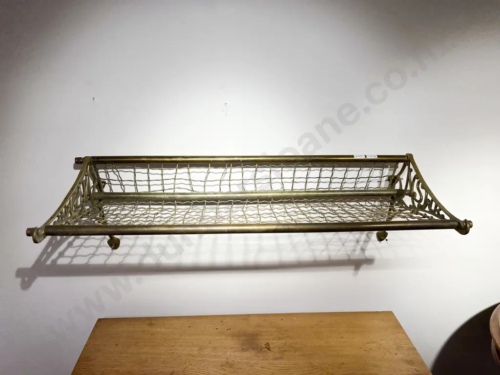 Vintage Brass Railway Luggage Track Image 1++