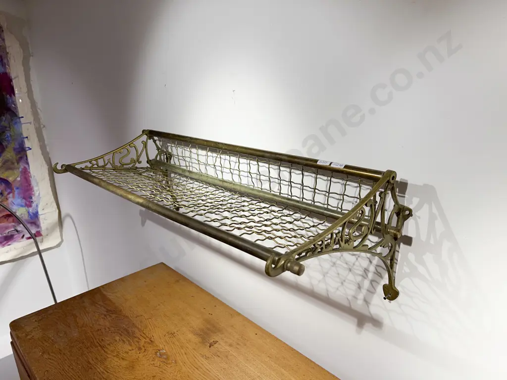 Vintage Brass Railway Luggage Track Image 1++