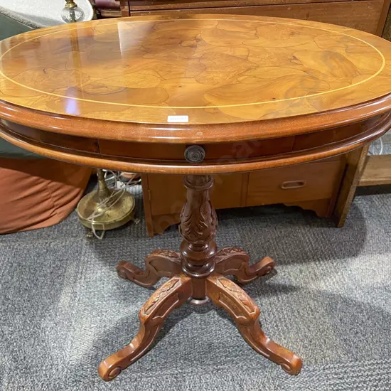 Repro. Oval Single Drawer Occ. Table