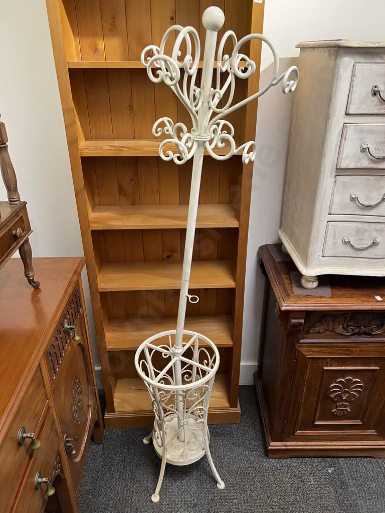 White Painted Metal Coat Rack/Stick Stand Image 1++
