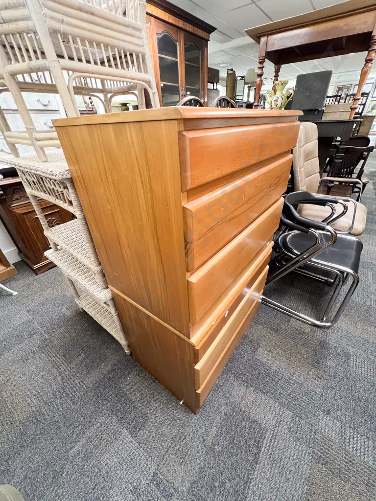 Pair of Rimu three Drawer Bedside Chest Image 1++