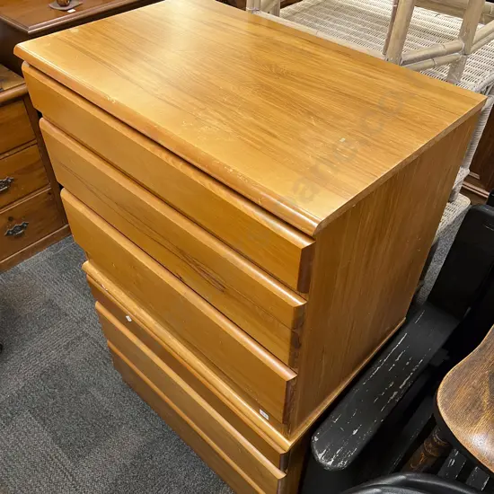 Pair of Rimu three Drawer Bedside Chest