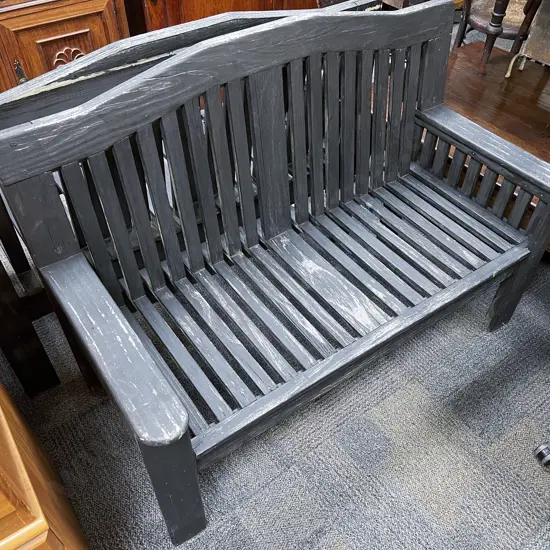 Pair of Slatted Outdoor Benches