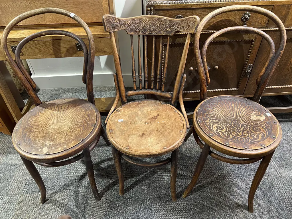 Pair of Bentwood Chairs together with American Bentwood Chair Image 1++