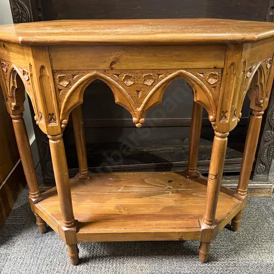 Ecclesiastical Style Two Tier Side Table