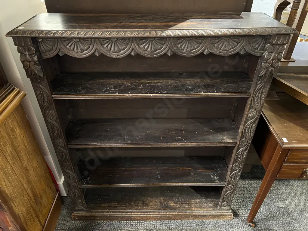 Victorian Oak Open Bookcase Image 1++