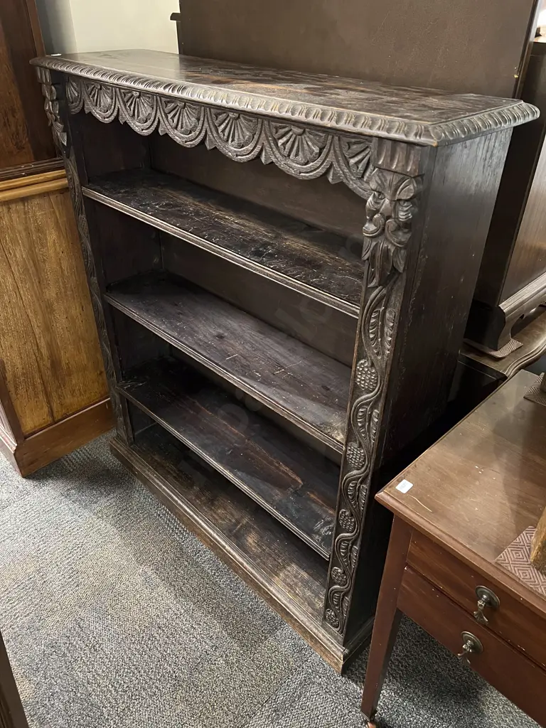 Victorian Oak Open Bookcase Image 1++