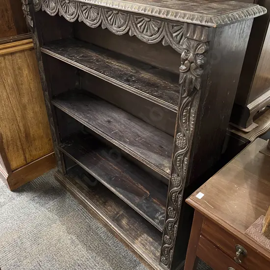 Victorian Oak Open Bookcase