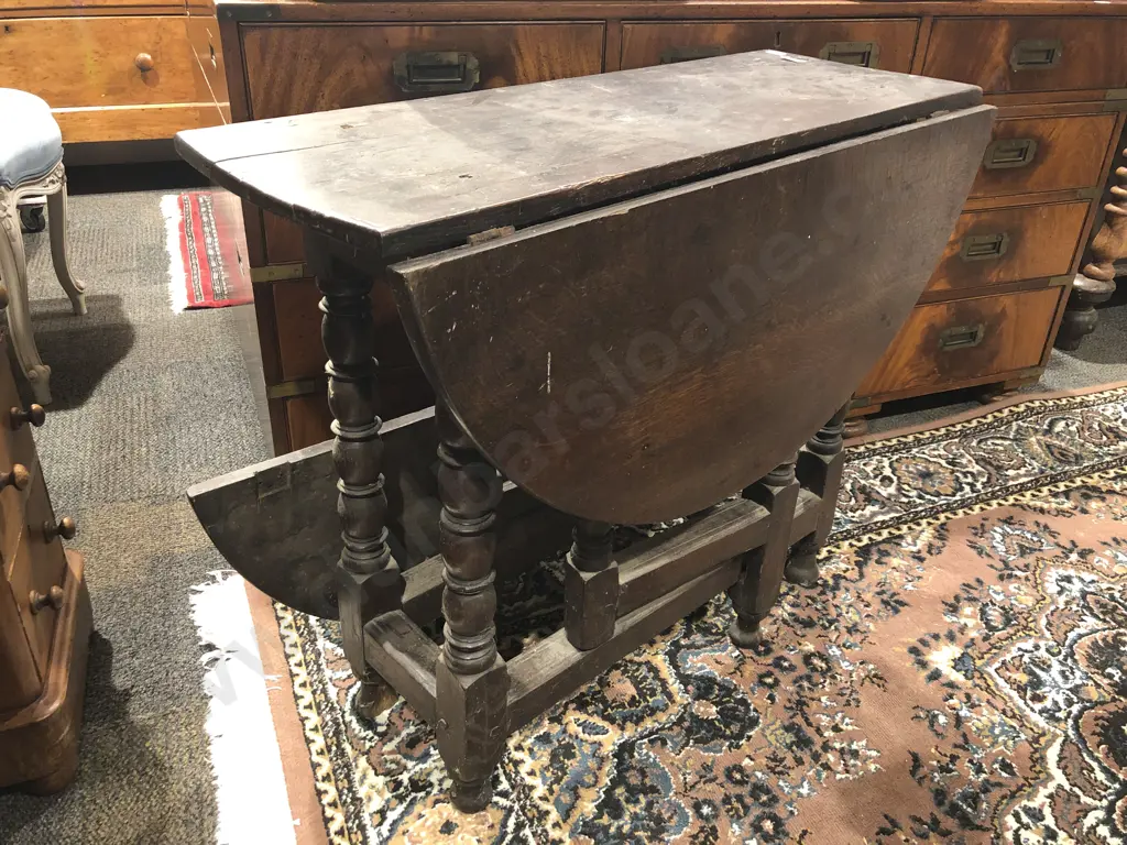 Early C18th Oak Oval Gate Leg Dining Table Image 1++