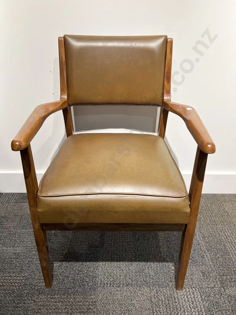 Mahogany Vinyl Arm Chair Image 1++