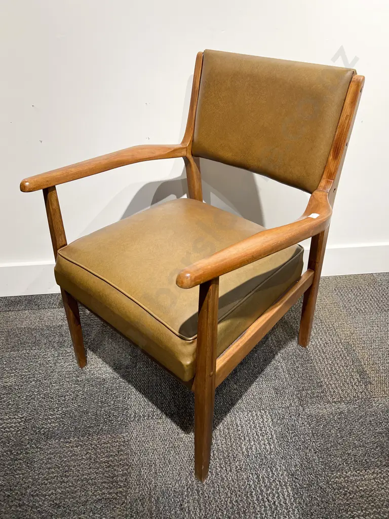 Mahogany Vinyl Arm Chair Image 1++
