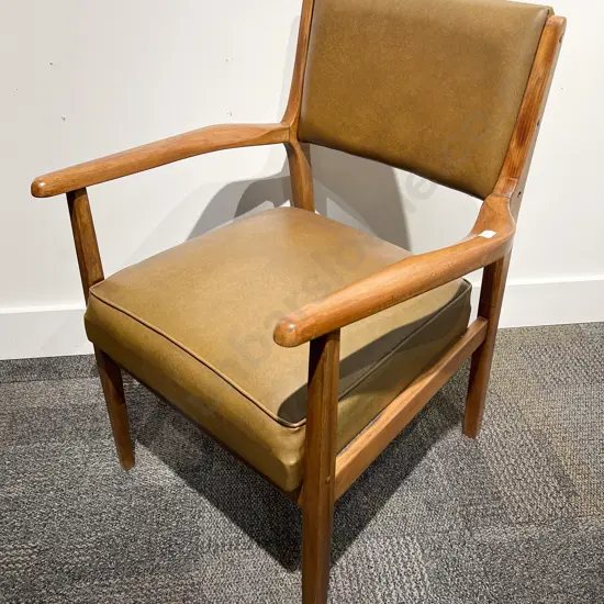 Mahogany Vinyl Arm Chair