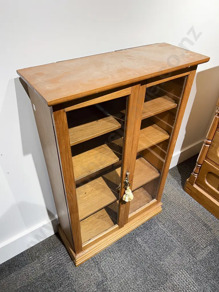 Slender Kauri Glazed Door Bookcase Image 1++