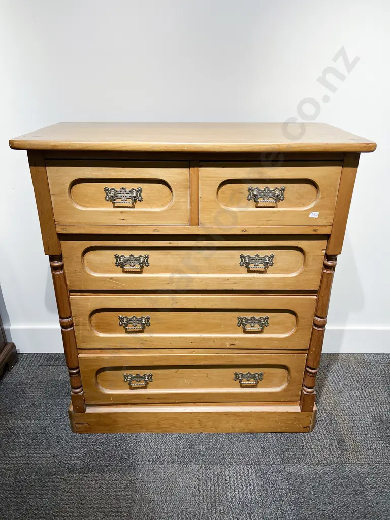 Colonial Kauri Five Drawer Chest of Drawers Image 1++
