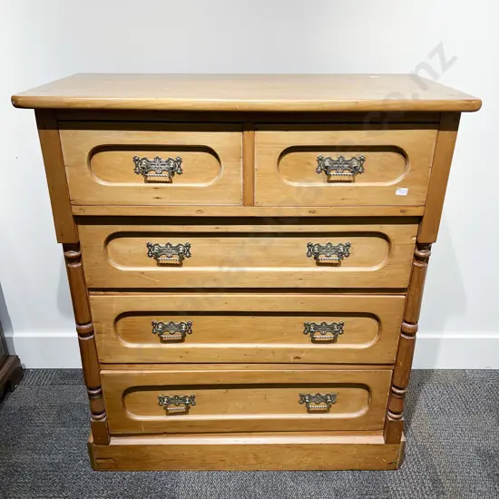 Colonial Kauri Five Drawer Chest of Drawers