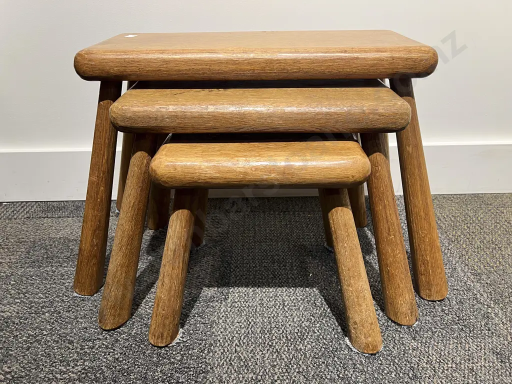 Elm Nest of Three Stools Image 1++