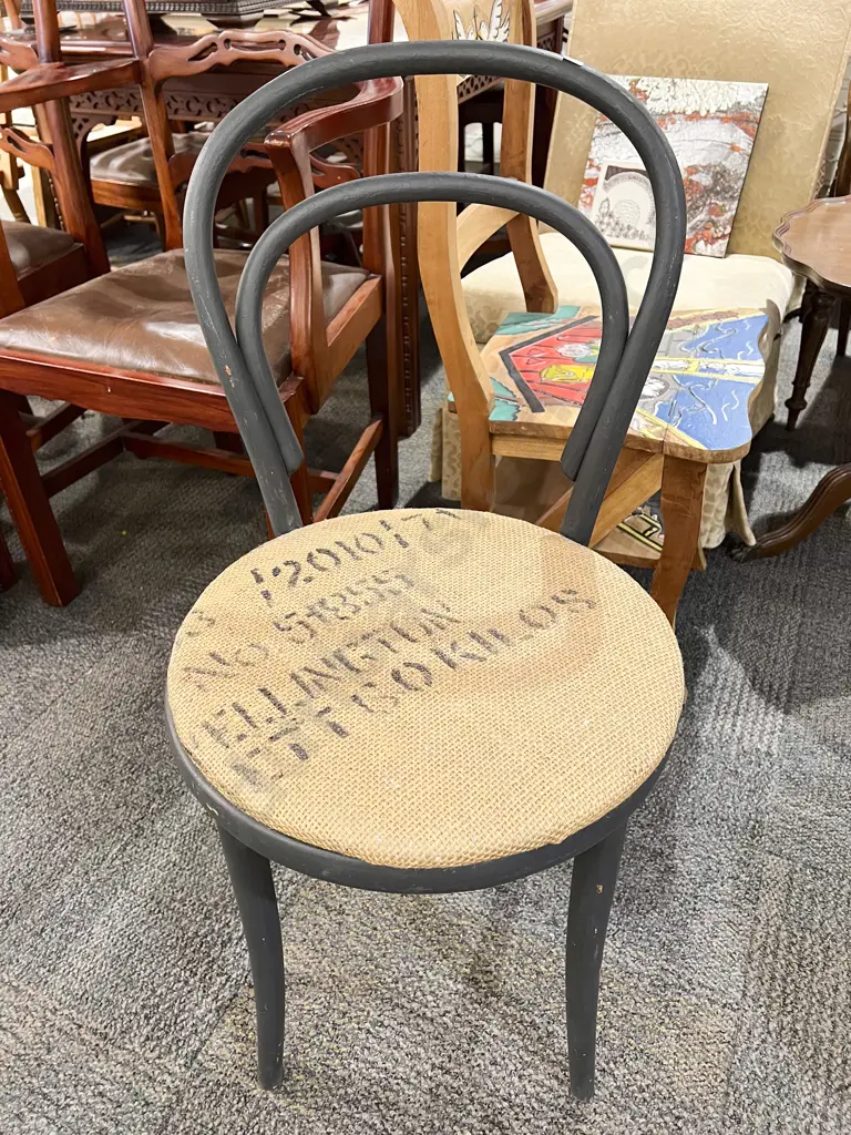 Pair of Hessian Seated Bentwood Chairs Image 1++