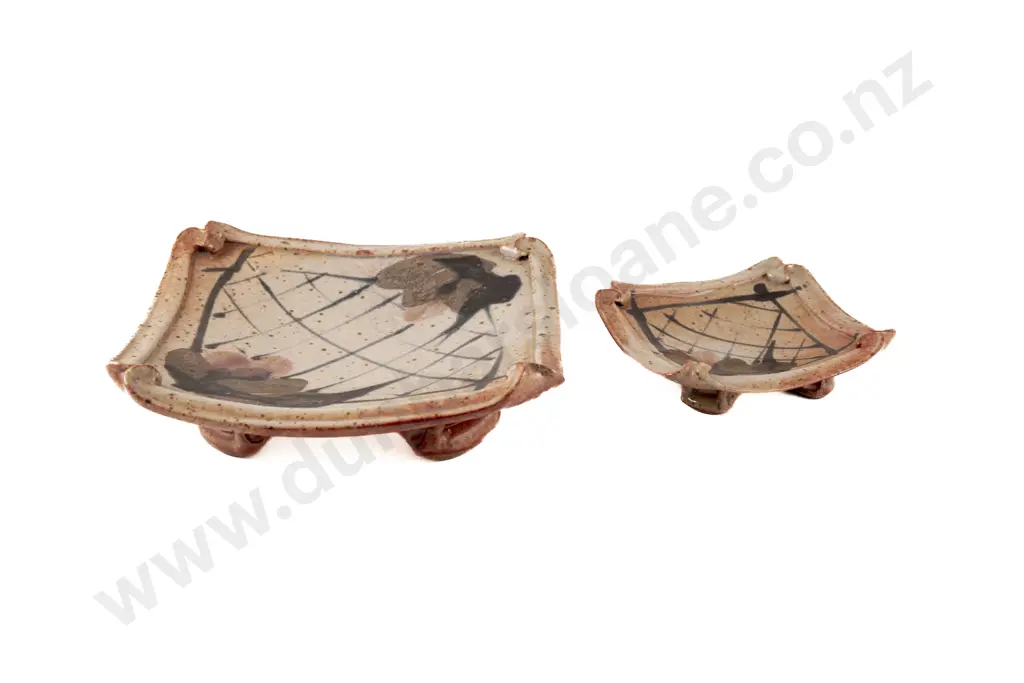 Graduated Pair Mike O'Donnel Footed Platters Image 1++