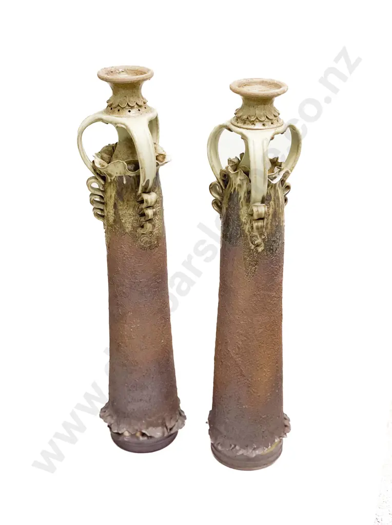 Pair 1970's Oversized Floor Standing Candlesticks Image 1++