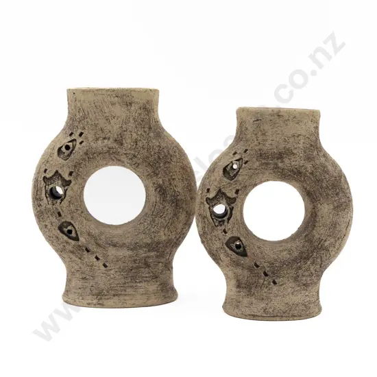 Graduated Pair Archaic Form Ikebana Vases