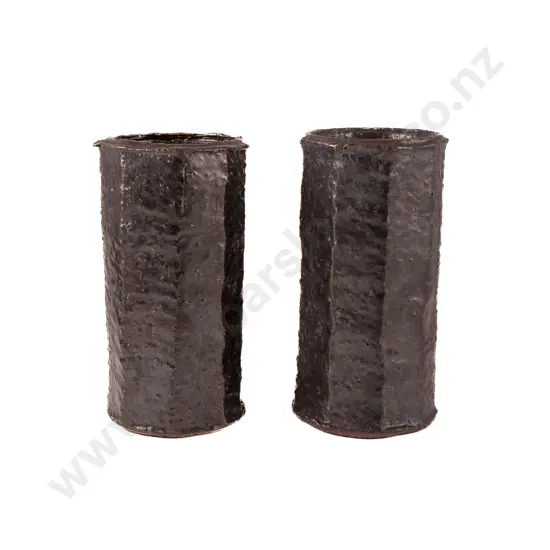 Pair Barry Hockenhull Octagonal Vases
