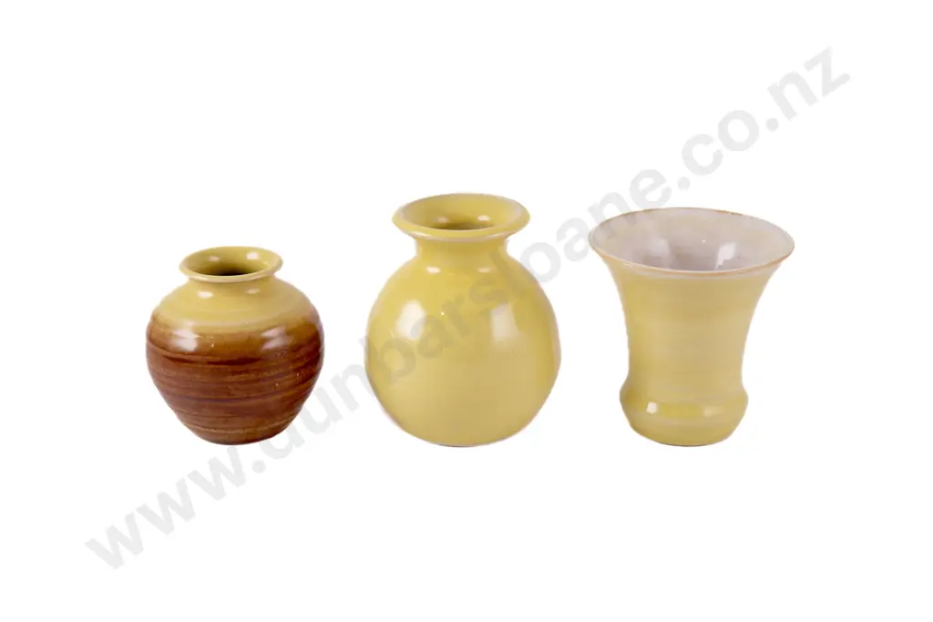 Three Carl Vendelbosch for Temuka Hand Potted Posy Pots Image 1++